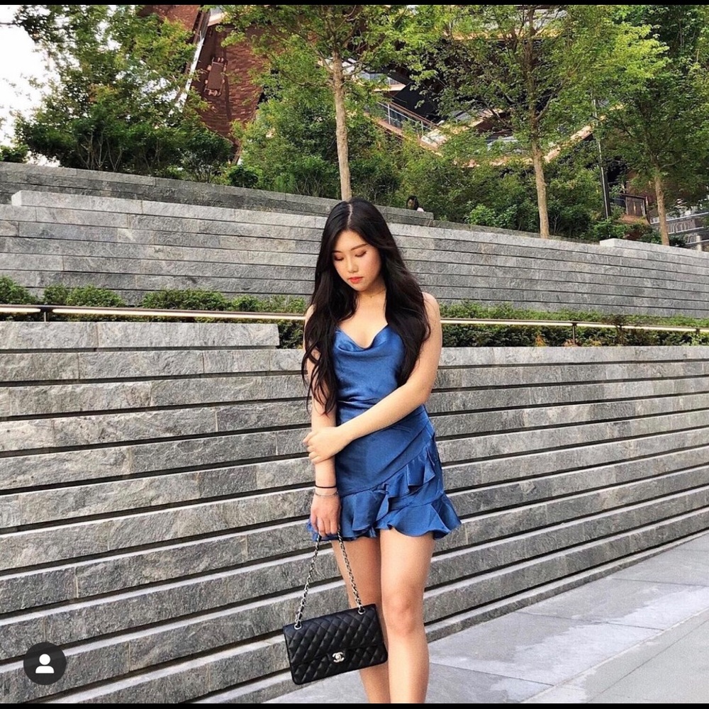 Princess Polly Blue Satin Romper